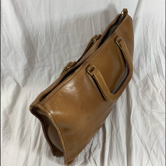 Genuine vintage COACH tan leather briefcase portfolio New York City 80s - Picture 6 of 15